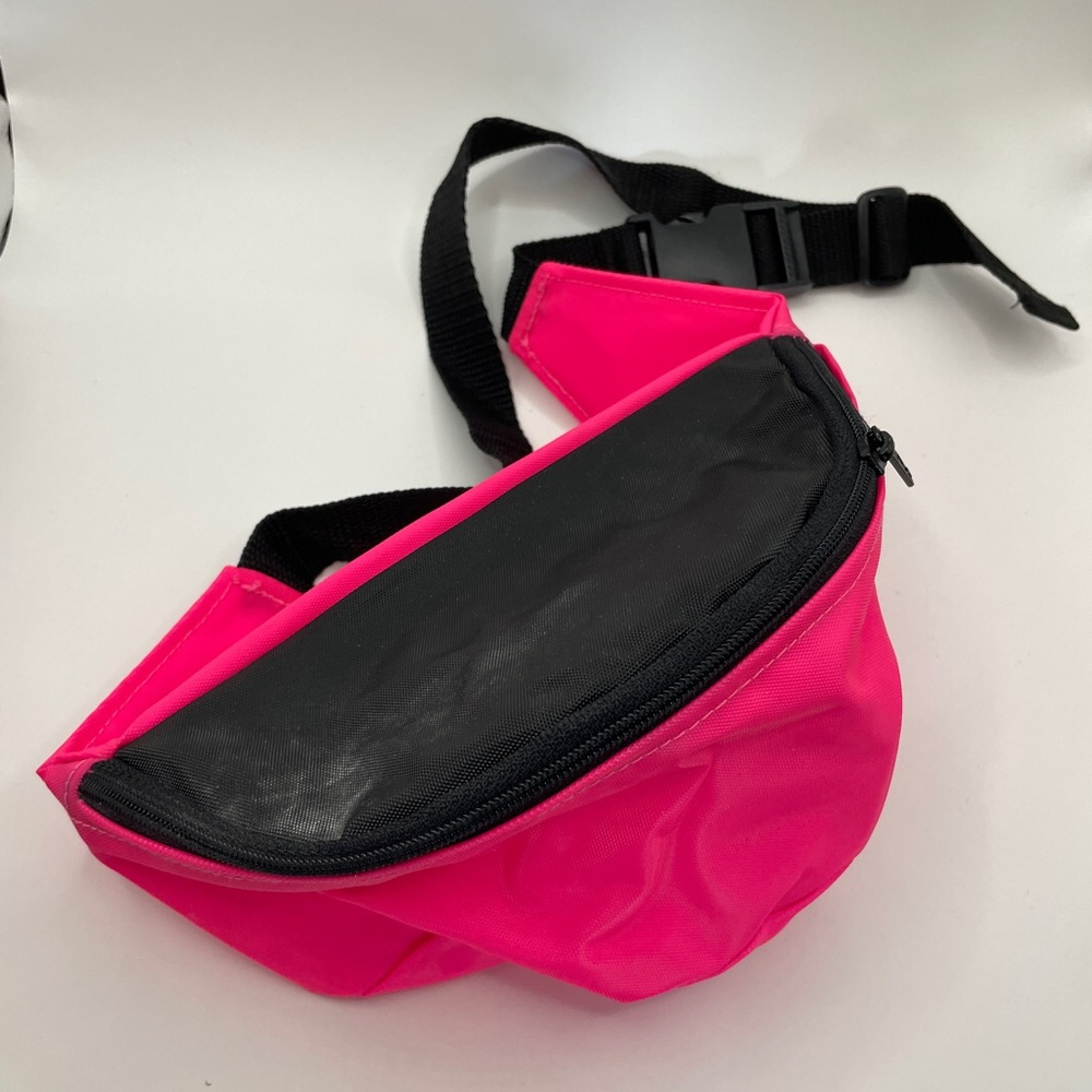 Lightweight Neon Hot Pink And Black Fanny Pack
